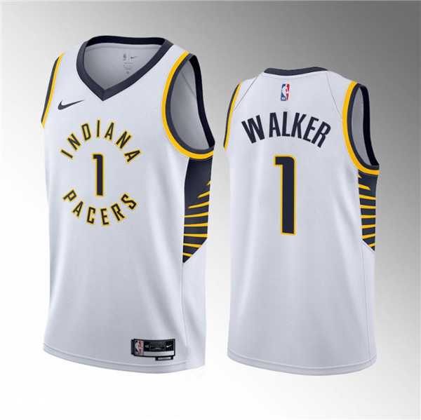 Mens Indiana Pacers #1 Jarace Walker White 2023 Draft Association Edition Stitched Basketball Jersey Dzhi->indiana pacers->NBA Jersey